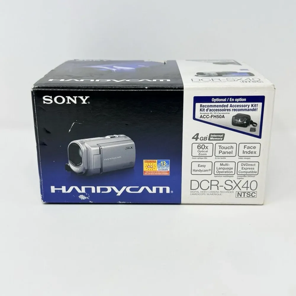 Sony DCR-SX40 Handycam 4GB Digital Camcorder Red Tested Box Battery Charger